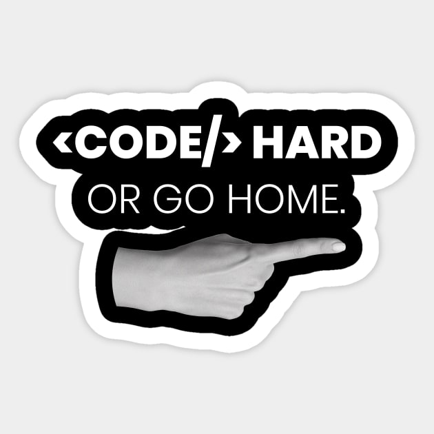 Code hard or go home - Programming Sticker by Meow Meow Cat